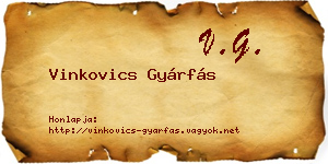 Vinkovics Gyárfás névjegykártya