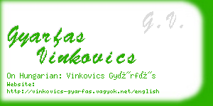 gyarfas vinkovics business card